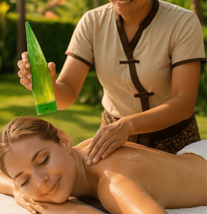 Aloe vera after sun massage